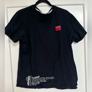 Ellesse Black Tee with Red Logo